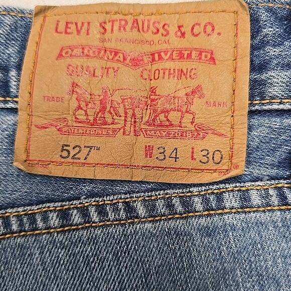 Vintage Levi’s 527 Mens Jeans Sz 34x30 Y2K Low Rise Boot Fit Denim Distressed - Picture 4 of 14